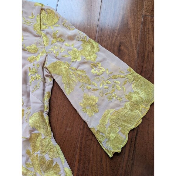 Dress the Population Paige Mini Shift Size M Sand Floral embroidery boho cottage - Picture 5 of 11